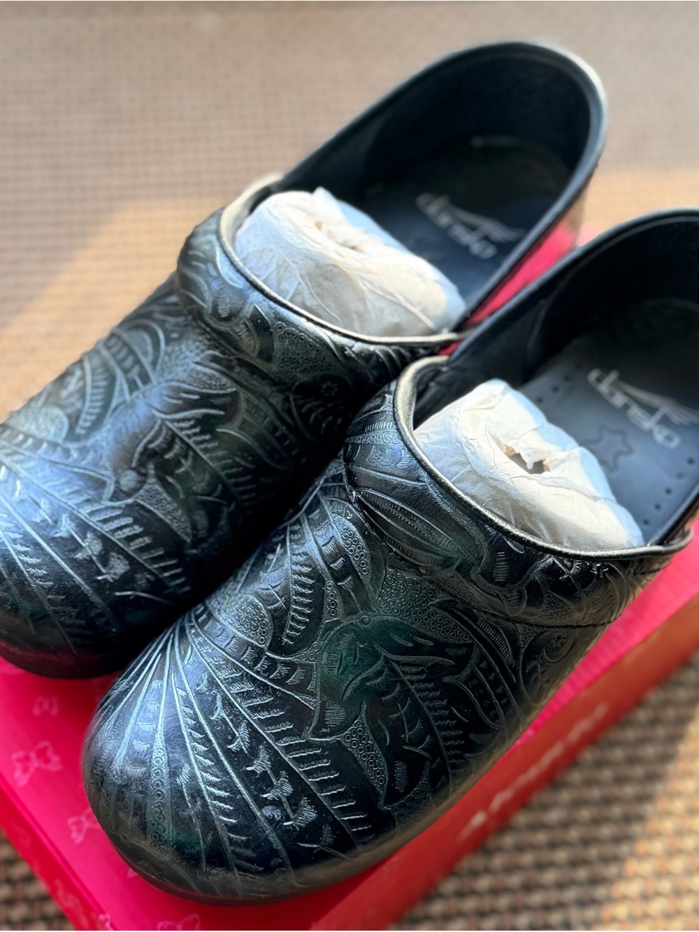 Dansko Women’s Professional Black Leather Clog Nursing Shoe 38 W
